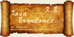 Kosa Branković vizit kartica